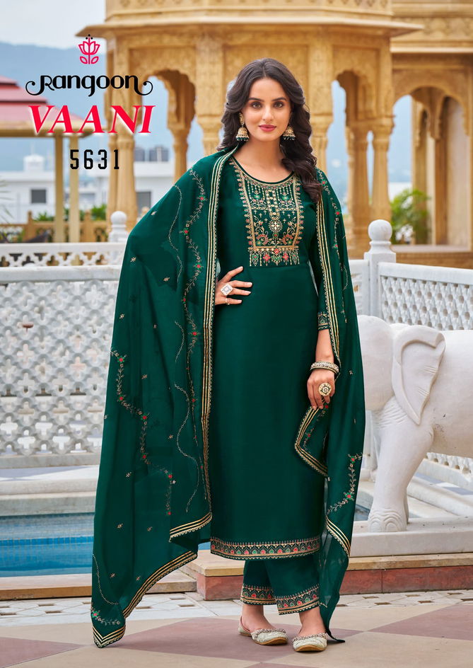 Vaani By Rangoon Silk Embroidery Kurti With Bottom Dupatta Wholesale Shop In Surat
